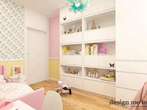 APARTAMENT W RUMI - Średni biały miętowy różowy żółty pokój dziecka dla dziecka dla dziewczynki, styl nowoczesny - zdjęcie od design me too