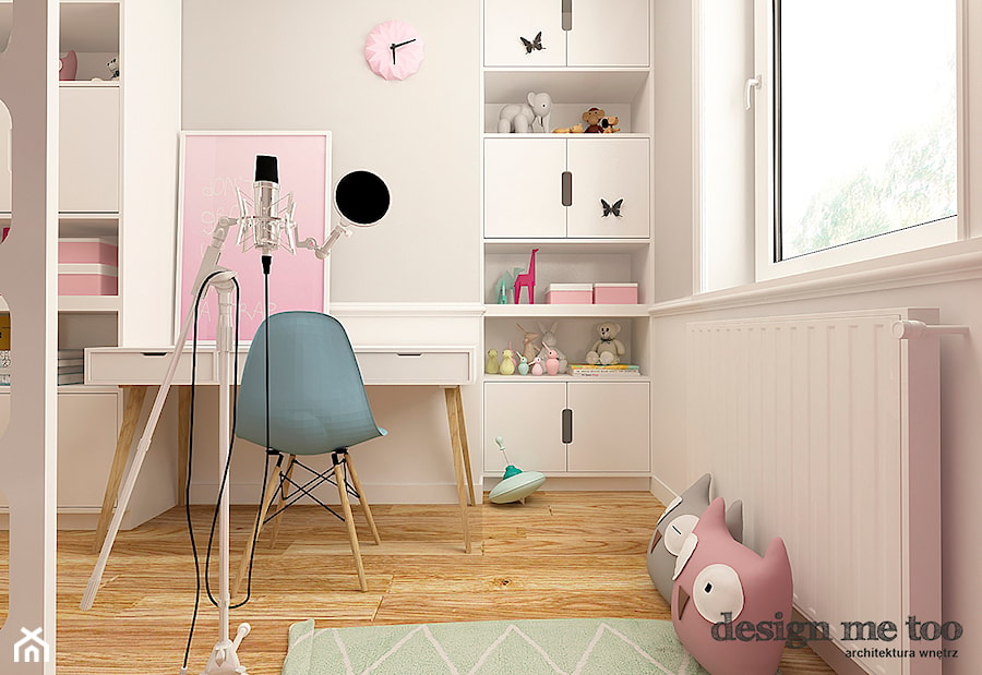 POKOJE DZIEWCZĘCE - Średni szary pokój dziecka dla dziecka dla dziewczynki, styl nowoczesny - zdjęcie od design me too