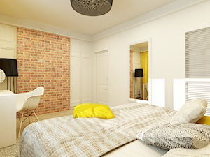 PROWANSALSKO -ANGIELSKI MIX - Średnia biała z biurkiem sypialnia, styl prowansalski - zdjęcie od design me too