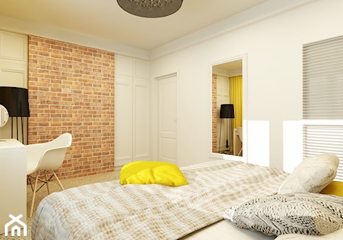 PROWANSALSKO -ANGIELSKI MIX - Średnia biała z biurkiem sypialnia, styl prowansalski - zdjęcie od design me too