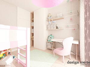 NOWOCZESNY APARTAMENT NA WILANOWIE - Średni beżowy biały pokój dziecka dla dziecka dla dziewczynki, styl nowoczesny - zdjęcie od design me too
