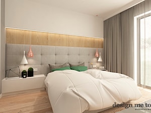 NOWOCZESNY DOM W GRODZISKU MAZOWIECKIM - Duża biała sypialnia z balkonem / tarasem, styl nowoczesny - zdjęcie od design me too