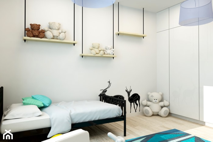Mieszkanie Rembertów 80 m2 - Średni biały pokój dziecka dla dziecka dla chłopca dla dziewczynki, styl skandynawski - zdjęcie od design me too