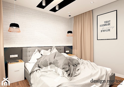 NOWOCZESNE MIĘDZYZDROJE - Średnia biała szara sypialnia, styl nowoczesny - zdjęcie od design me too