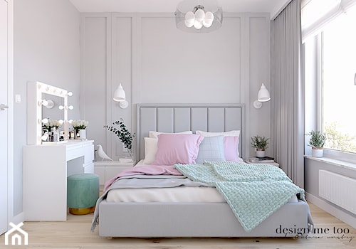 CIEPŁO SKANDYNAWSKICH WNĘTRZ - Mała biała szara sypialnia, styl skandynawski - zdjęcie od design me too