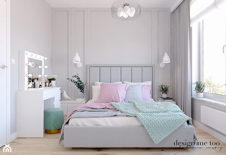 CIEPŁO SKANDYNAWSKICH WNĘTRZ - Mała biała szara sypialnia, styl skandynawski - zdjęcie od design me too
