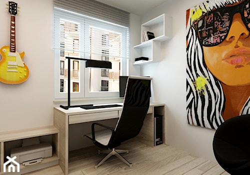 Mieszkanie Rembertów 80 m2 - Małe szare biuro, styl nowoczesny - zdjęcie od design me too