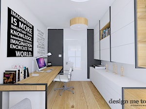NOWOCZESNOŚĆ W SKANDYNAWSKIM STYLU NA GOCŁAWIU - Średnie w osobnym pomieszczeniu białe szare biuro, styl nowoczesny - zdjęcie od design me too
