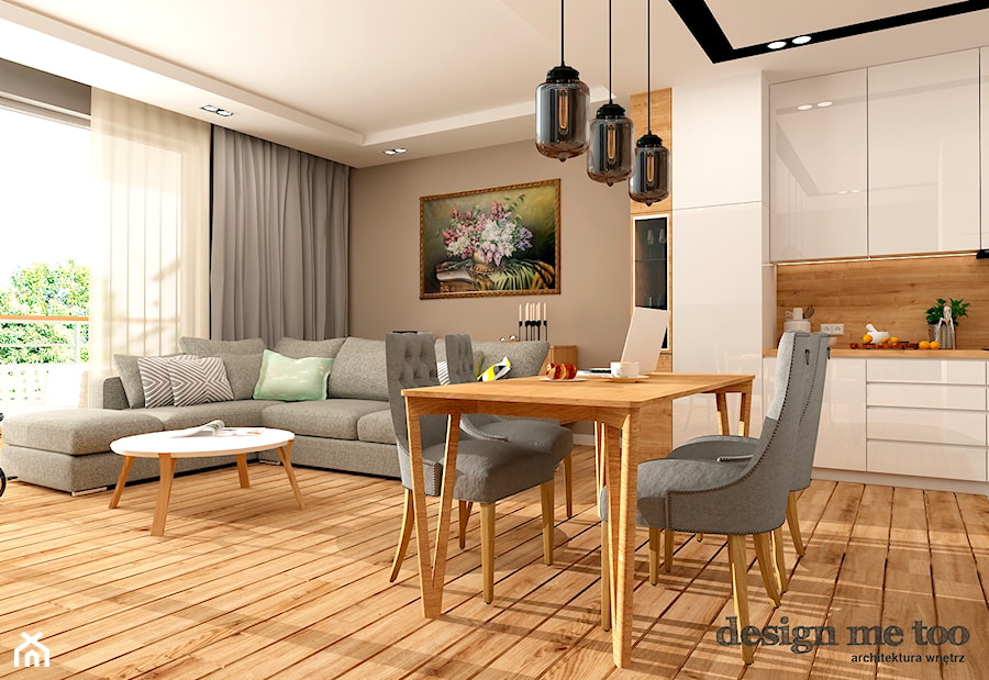 GRAZIOSO APARTAMENTY - Średnia beżowa jadalnia w kuchni, styl nowoczesny - zdjęcie od design me too