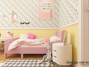 APARTAMENT W RUMI - Średni biały miętowy różowy szary żółty pokój dziecka dla dziecka dla dziewczynki, styl skandynawski - zdjęcie od design me too