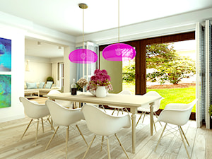 PROWANSALSKO -ANGIELSKI MIX - Średnia biała jadalnia jako osobne pomieszczenie, styl prowansalski - zdjęcie od design me too