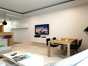 Mieszkanie Rembertów 80 m2 - Średni biały salon z kuchnią z jadalnią, styl nowoczesny - zdjęcie od design me too