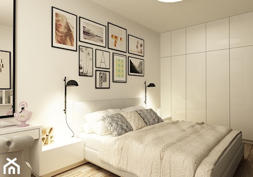 SKANDYNAWIA NA ŻOLIBORZU - Średnia biała sypialnia, styl skandynawski - zdjęcie od design me too