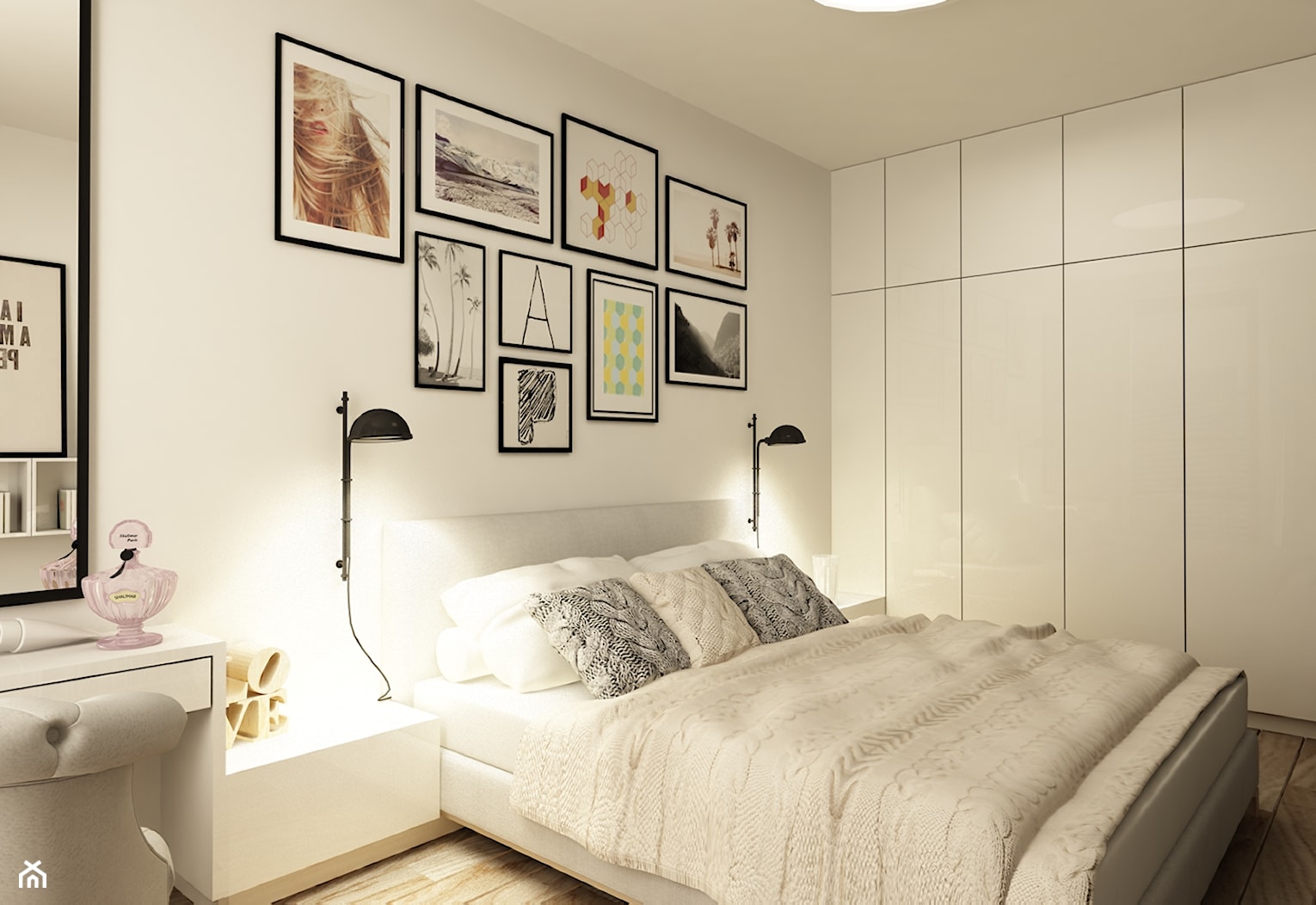 SKANDYNAWIA NA ŻOLIBORZU - Średnia biała sypialnia, styl skandynawski - zdjęcie od design me too - Homebook
