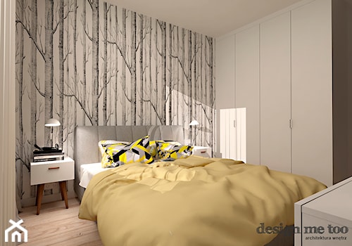 SZCZYPTA KOLORU NA SZCZĘŚLIWICACH - Średnia biała czarna sypialnia, styl skandynawski - zdjęcie od design me too