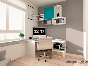 SZCZYPTA KOLORU NA SZCZĘŚLIWICACH - Małe białe szare biuro, styl nowoczesny - zdjęcie od design me too