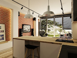 SOFT INDUSTRIAL NA BEMOWIE - Średni biały salon z kuchnią, styl industrialny - zdjęcie od design me too
