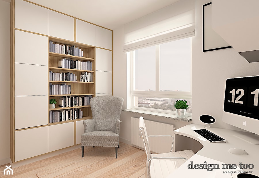 SZCZYPTA KOLORU NA SZCZĘŚLIWICACH - Duże w osobnym pomieszczeniu białe biuro, styl nowoczesny - zdjęcie od design me too