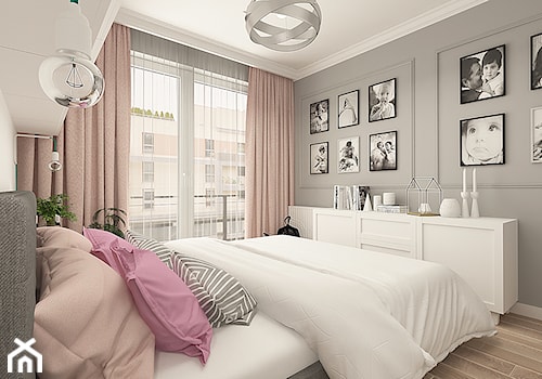 SZCZYPTA FRANCJI NA BIAŁÓŁĘCE - Średnia szara sypialnia, styl glamour - zdjęcie od design me too
