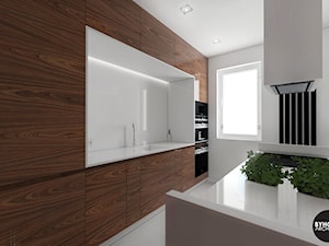 nowoczesnyMINIMALIZM - Duża otwarta z zabudowaną lodówką kuchnia jednorzędowa, styl nowoczesny - zdjęcie od BYHOUSE ARCHITECTS
