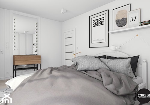 scandiHOUSE - Średnia biała sypialnia, styl skandynawski - zdjęcie od BYHOUSE ARCHITECTS