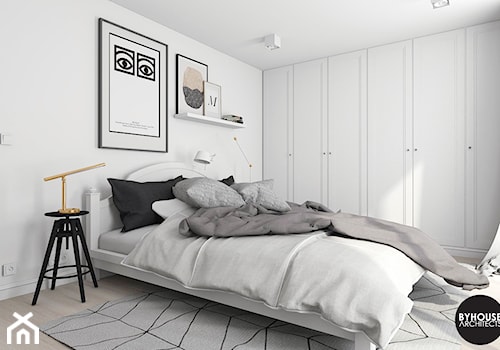 scandiHOUSE - Średnia biała sypialnia, styl skandynawski - zdjęcie od BYHOUSE ARCHITECTS