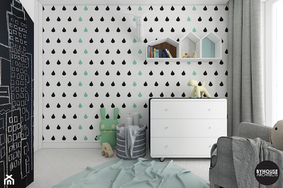 scandiBABYroom - Mały biały czarny pokój dziecka dla dziecka dla nastolatka dla chłopca dla dziewczynki, styl skandynawski - zdjęcie od BYHOUSE ARCHITECTS