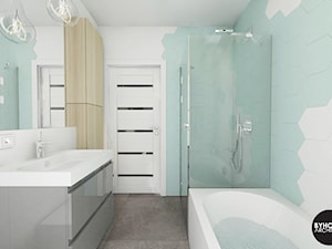 scandiHOUSE - Średnia z dwoma umywalkami z marmurową podłogą łazienka, styl skandynawski - zdjęcie od BYHOUSE ARCHITECTS