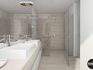 scandiHOUSE - Średnia z lustrem z dwoma umywalkami łazienka, styl skandynawski - zdjęcie od BYHOUSE ARCHITECTS