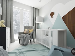 scandiBABYroom - Mały biały szary pokój dziecka dla niemowlaka dla chłopca dla dziewczynki, styl skandynawski - zdjęcie od BYHOUSE ARCHITECTS