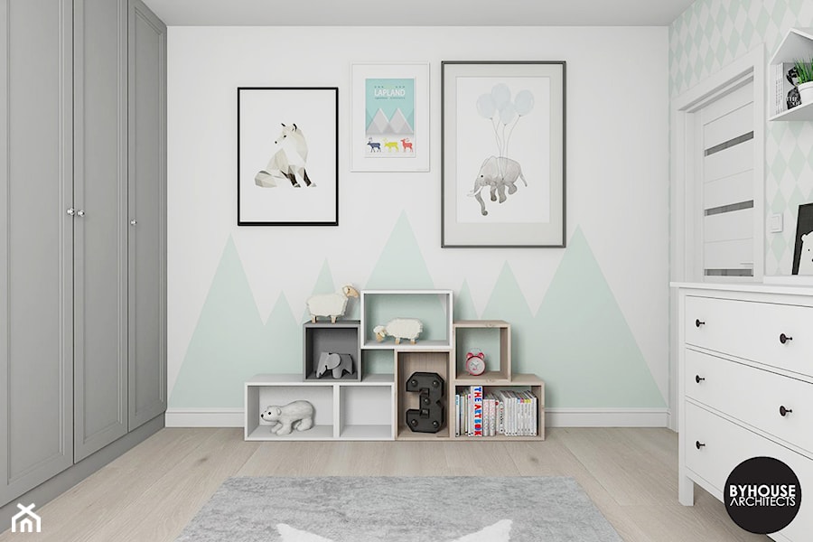 scandiHOUSE - Średni biały miętowy pokój dziecka dla dziecka dla dziewczynki, styl skandynawski - zdjęcie od BYHOUSE ARCHITECTS