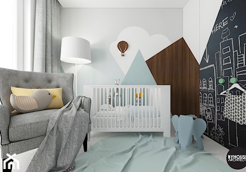 nowoczesnyMINIMALIZM - Mały szary pokój dziecka dla niemowlaka dla chłopca dla dziewczynki, styl nowoczesny - zdjęcie od BYHOUSE ARCHITECTS