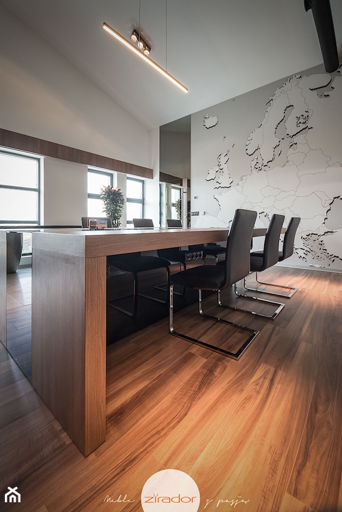 Meble biurowe - Duże w osobnym pomieszczeniu szare biuro, styl minimalistyczny - zdjęcie od Zirador - Meble tworzone z pasją - Homebook
