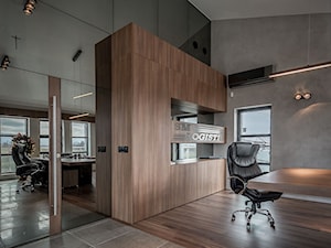 Meble biurowe - Średnie szare biuro, styl minimalistyczny - zdjęcie od Zirador - Meble tworzone z pasją