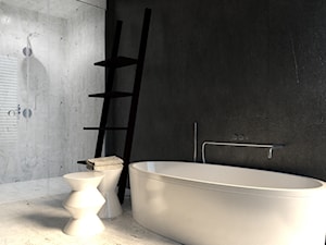 Czarna łazienka - Łazienka, styl nowoczesny - zdjęcie od Będkowska Studio