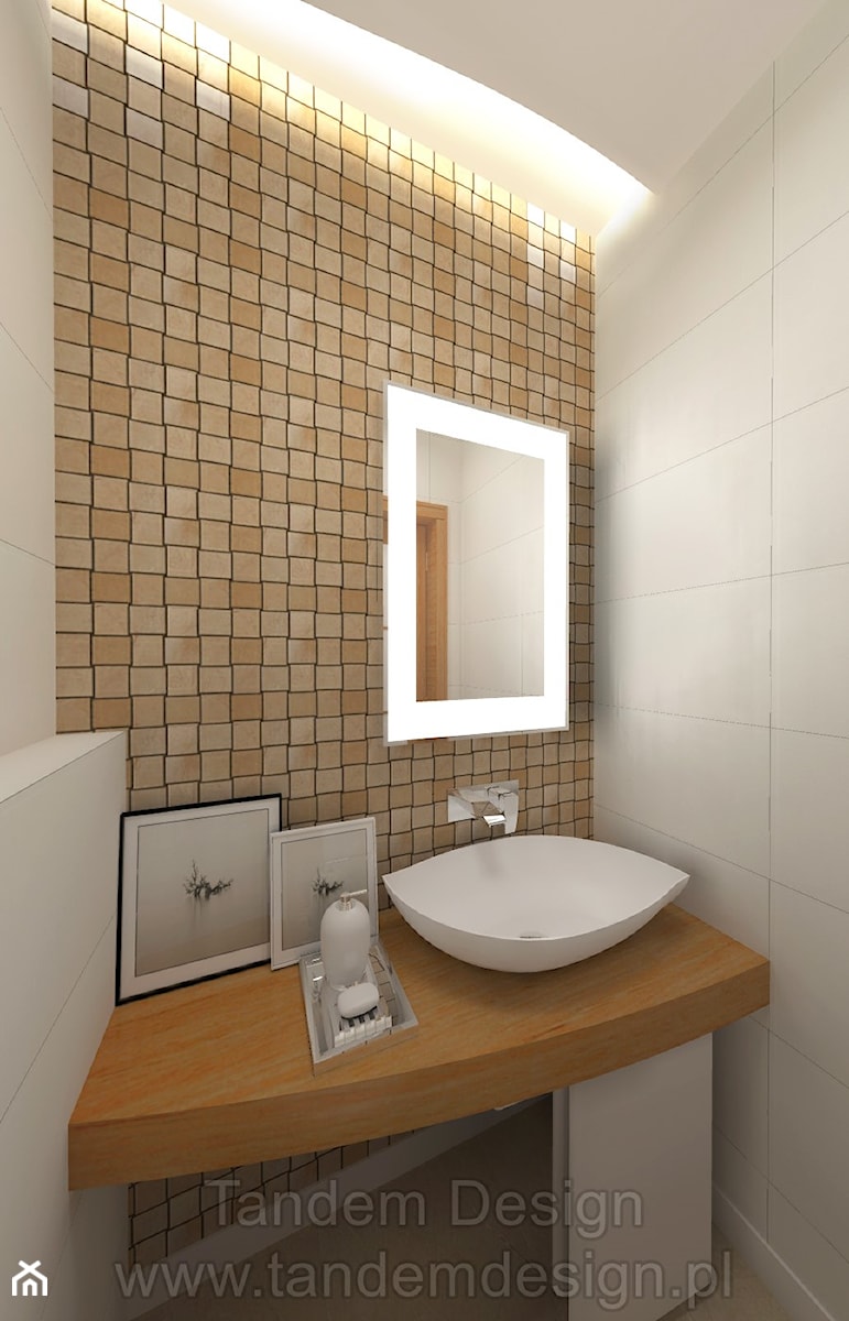 Projekt toaletay za mozaiką- wizualizacja - zdjęcie od Tandem Design