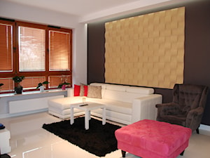 Duży biały czarny salon, styl glamour - zdjęcie od YNOX Projektowanie i Aranżacje wnętrz Marlena i Robert Kościółek