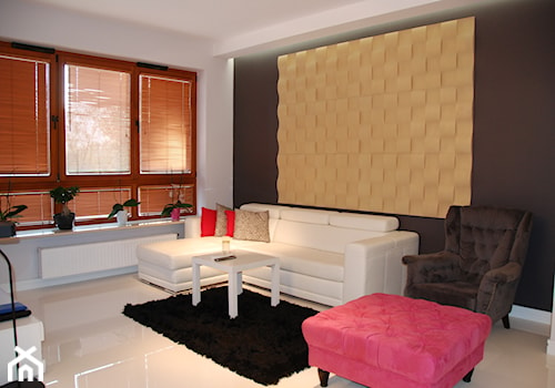 Duży biały czarny salon, styl glamour - zdjęcie od YNOX Projektowanie i Aranżacje wnętrz Marlena i Robert Kościółek