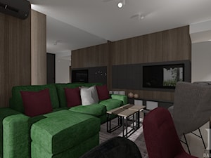 APARTAMENT W MĘSKIM STYLU - Salon, styl nowoczesny - zdjęcie od DALMIKO DESIGN Pracownia Projektowa