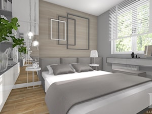 MIESZKANIE Z WIDOKIEM NA WISŁĘ - Średnia szara sypialnia, styl nowoczesny - zdjęcie od DALMIKO DESIGN Pracownia Projektowa