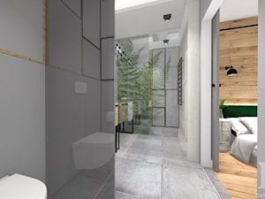 INDUSTRIALNE MIESZKANIE - Mała bez okna z lustrem z punktowym oświetleniem łazienka, styl industrialny - zdjęcie od DALMIKO DESIGN Pracownia Projektowa