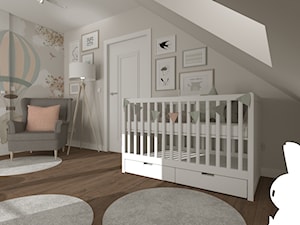 DOM PRZYJAZNY - Średni beżowy biały pokój dziecka dla niemowlaka dla dziewczynki, styl nowoczesny - zdjęcie od DALMIKO DESIGN Pracownia Projektowa