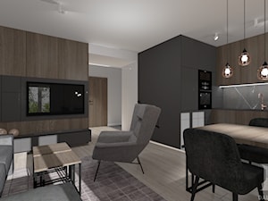 APARTAMENT W MĘSKIM STYLU - Salon, styl nowoczesny - zdjęcie od DALMIKO DESIGN Pracownia Projektowa