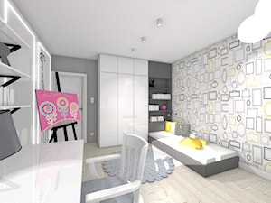 DOM Z KOZĄ - Duży biały szary pokój dziecka dla nastolatka dla chłopca dla dziewczynki, styl nowoczesny - zdjęcie od DALMIKO DESIGN Pracownia Projektowa