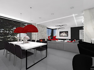 ENERGETYCZNY DOM NOWOCZESNY - Średnia jadalnia w salonie, styl nowoczesny - zdjęcie od DALMIKO DESIGN Pracownia Projektowa
