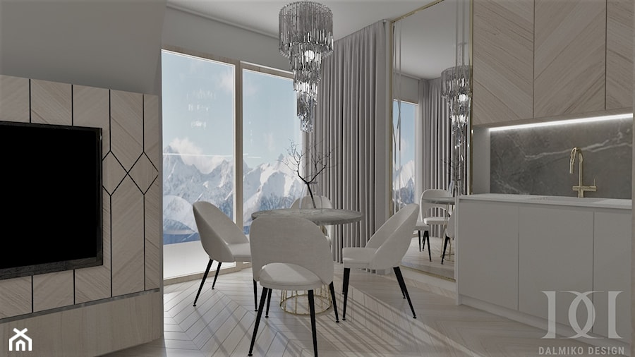 APARTAMENT KRÓLOWA ŚNIEGU ZAKOPANE - Jadalnia, styl nowoczesny - zdjęcie od DALMIKO DESIGN Pracownia Projektowa