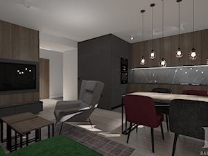 APARTAMENT W MĘSKIM STYLU - Salon, styl nowoczesny - zdjęcie od DALMIKO DESIGN Pracownia Projektowa