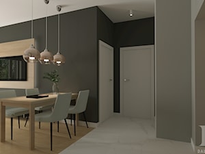 APARTAMENT DWUPOZIOMOWY - Średnia czarna szara jadalnia w salonie, styl nowoczesny - zdjęcie od DALMIKO DESIGN Pracownia Projektowa