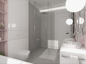BLACK&WHITE - Średnia z dwoma umywalkami łazienka z oknem, styl nowoczesny - zdjęcie od DALMIKO DESIGN Pracownia Projektowa