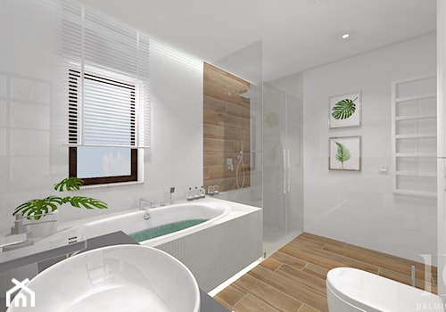 DOM NATURALNY - Średnia z punktowym oświetleniem łazienka z oknem, styl nowoczesny - zdjęcie od DALMIKO DESIGN Pracownia Projektowa